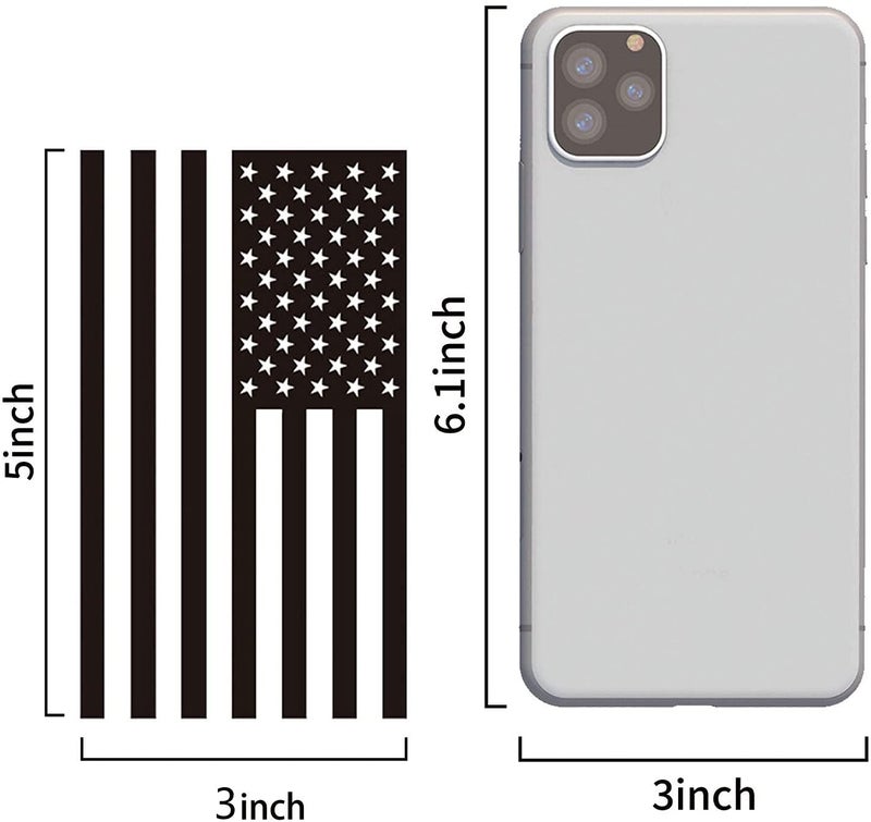 Creatrill Die Cut Subdued Matte Black American Flag Sticker 3" X 5" Tactical Military Flag USA Decal Great for Car, Hard Hat. Car Vinyl Window Bumper Decal Sticker (1 Pair) - Image 4